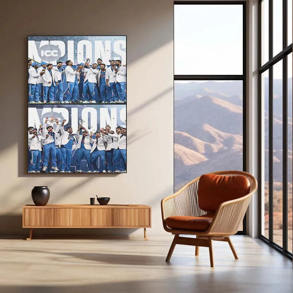 Indian Team – Champions Trophy 2025 Winner Metal Poster 🏆🇮🇳 3 - TURTLEWINGS 