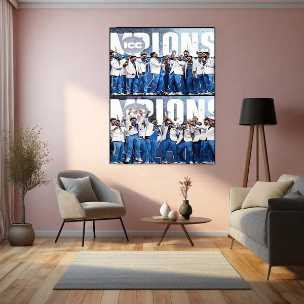 Indian Team – Champions Trophy 2025 Winner Metal Poster 🏆🇮🇳 3 - TURTLEWINGS 