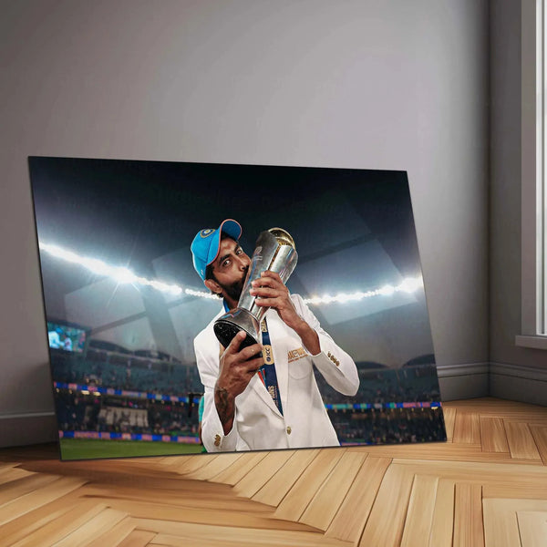 Ravindra Jadeja | Indian Team Champions Trophy 2025 Winner | Metal Poster (Copy) - TURTLEWINGS 
