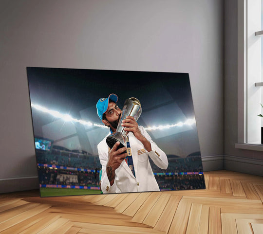 Ravindra Jadeja | Indian Team Champions Trophy 2025 Winner | Metal Poster (Copy)