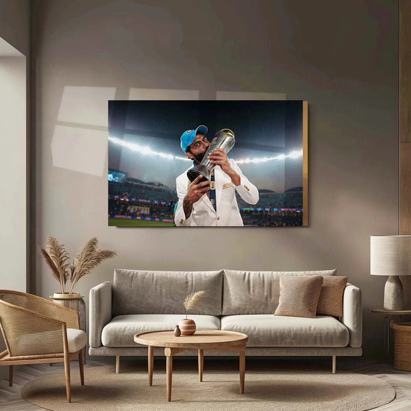 Ravindra Jadeja | Indian Team Champions Trophy 2025 Winner | Metal Poster (Copy) - TURTLEWINGS 