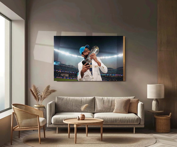 Ravindra Jadeja | Indian Team Champions Trophy 2025 Winner | Metal Poster (Copy)