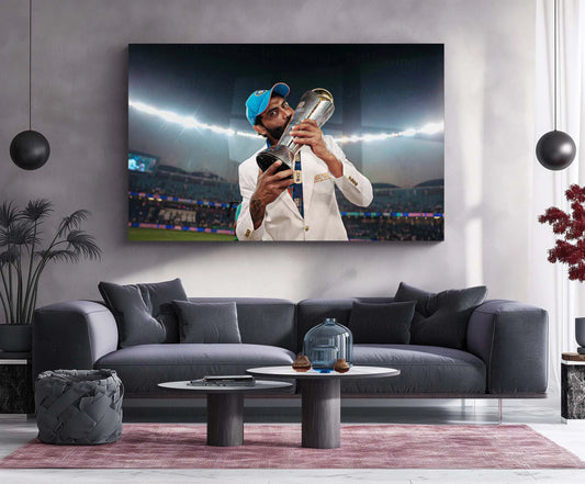 Ravindra Jadeja | Indian Team Champions Trophy 2025 Winner | Metal Poster (Copy)