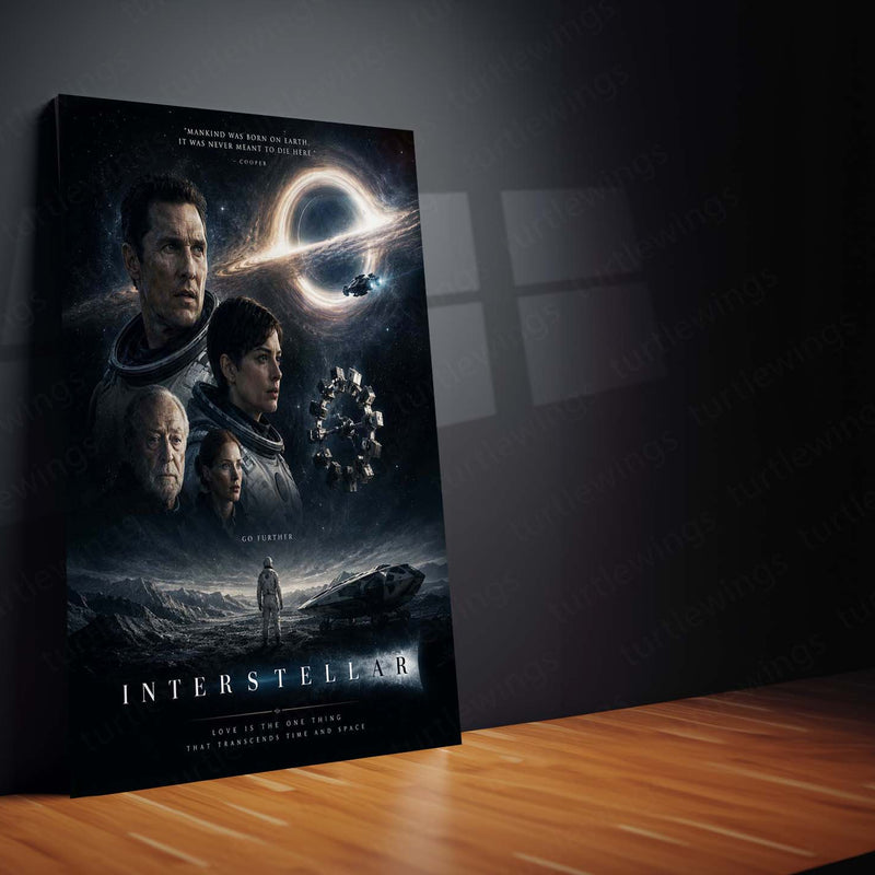 Interstellar – Beyond Time and Space | Sci-Fi Movie Metal Frame | Cosmic Space Wall Art by TurtleWings