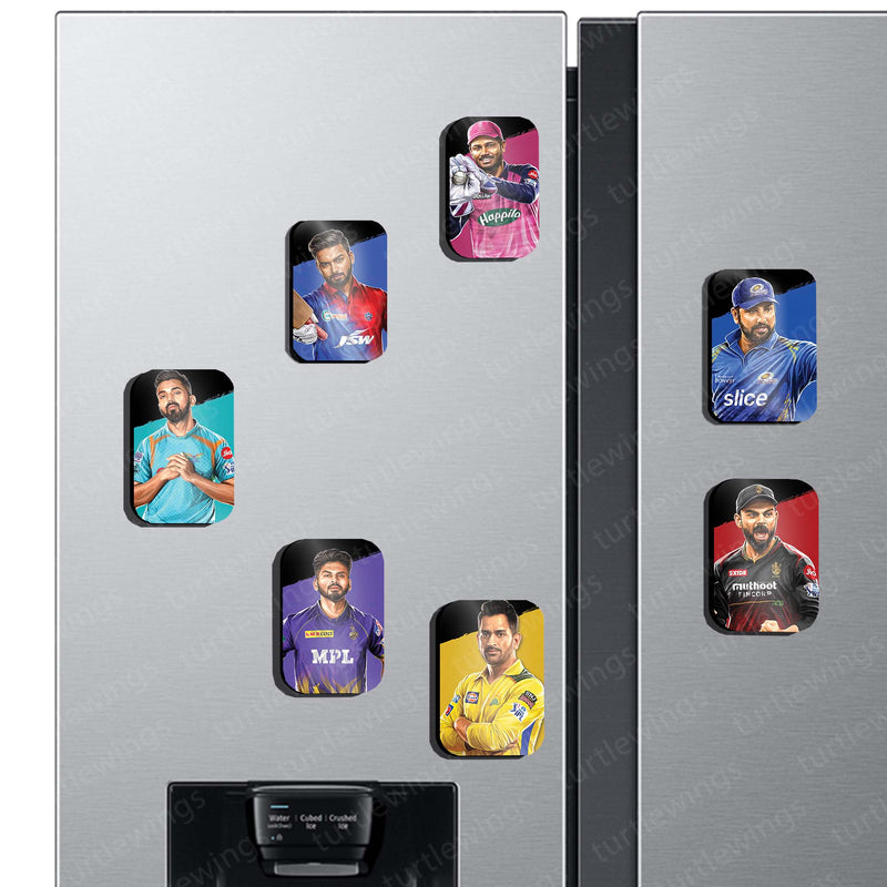 Fridge Magnets |IPL Captain Fridge Magnet Set – Set of 7 Team Leader Magnets (60x80mm)