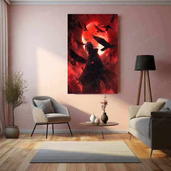 Itachi Uchiha Metal Poster – Akatsuki Anime Wall Art | Naruto Shippuden Decor - TURTLEWINGS 