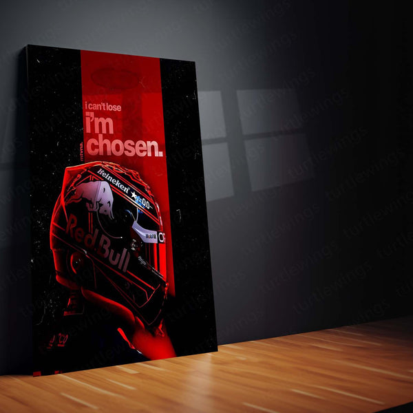 Quote Metal Poster | Max Verstappen – I’m Chosen Metal Frame Unbreakable Confidence & Champion Destiny Formula One Wall Art | Elite Winner Mindset Quote Metal Poster