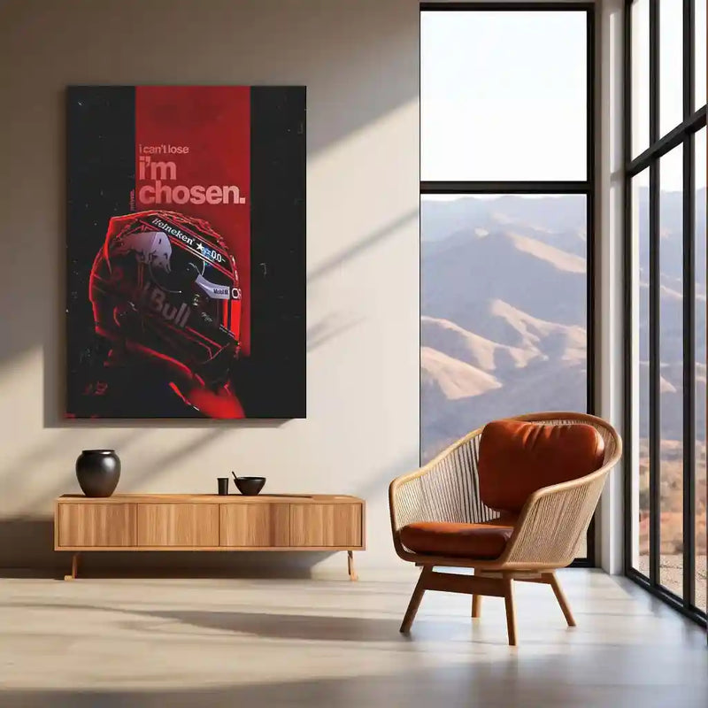 Quote Metal Poster | Max Verstappen – I’m Chosen Metal Frame Unbreakable Confidence & Champion Destiny Formula One Wall Art | Elite Winner Mindset Quote Metal Poster - TURTLEWINGS 