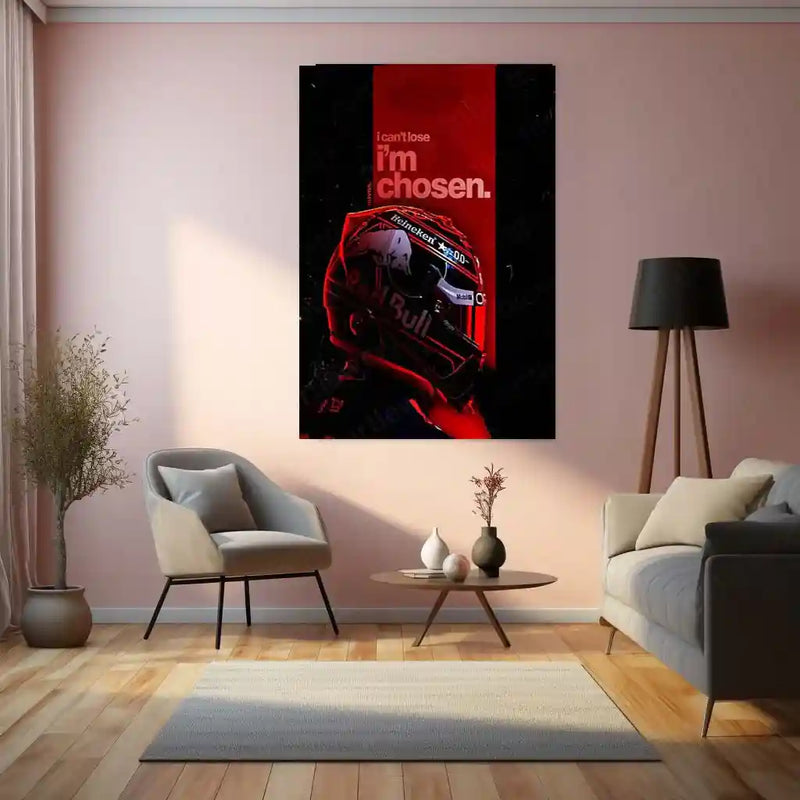 Quote Metal Poster | Max Verstappen – I’m Chosen Metal Frame Unbreakable Confidence & Champion Destiny Formula One Wall Art | Elite Winner Mindset Quote Metal Poster - TURTLEWINGS 