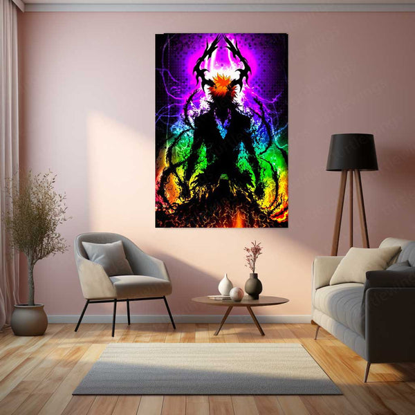 Anime Metal Poster | Bleach Metal Poster | Ichigo Kurosaki Hollow Form Wall Art | Epic Soul Reaper Anime Metal Frame