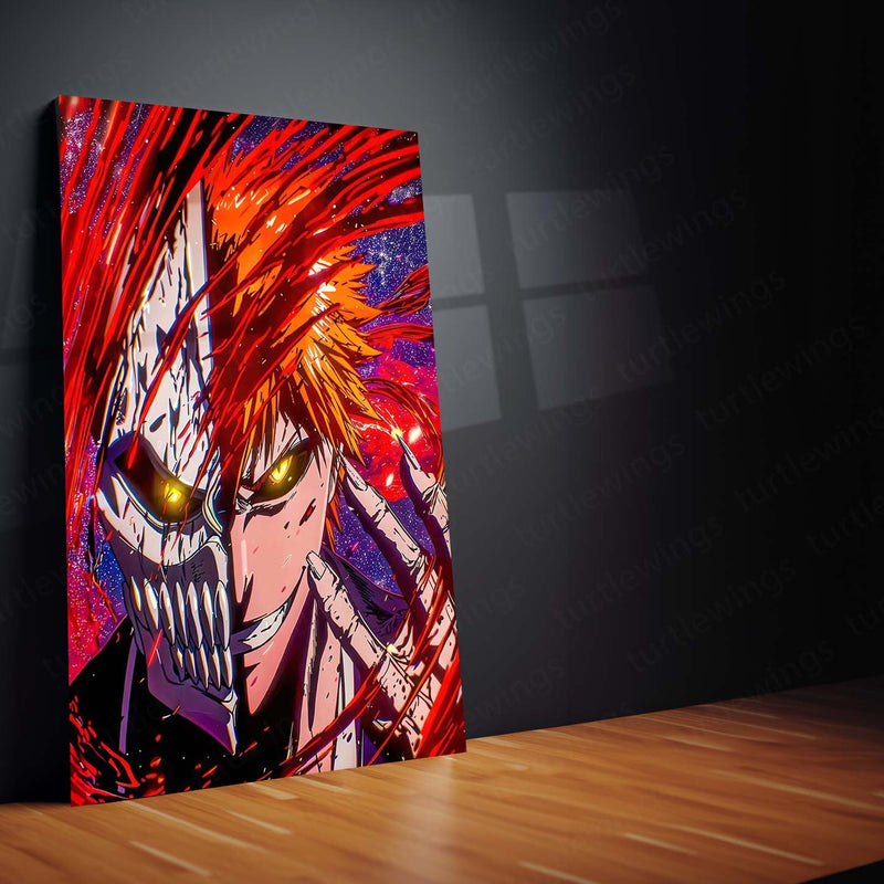 Anime metal poster | Ichigo Kurosaki – Hollow Form Unleashed Metal Poster | Bleach Anime Wall Frame