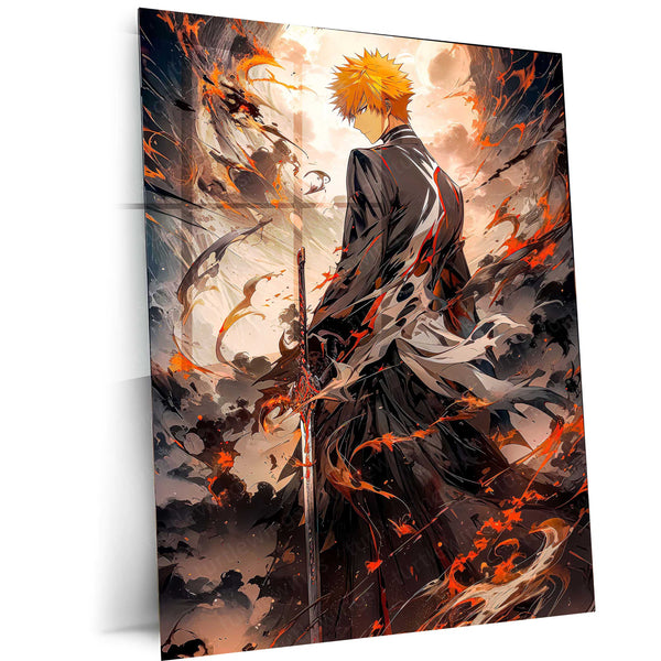 Ichigo Kurosaki – Bankai Metal Poster | Bleach Anime Wall Frame 02