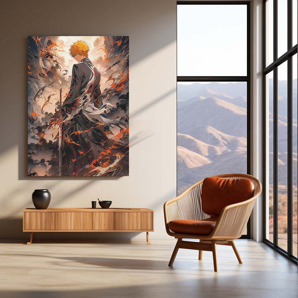 Ichigo Kurosaki – Bankai Metal Poster | Bleach Anime Wall Frame 02