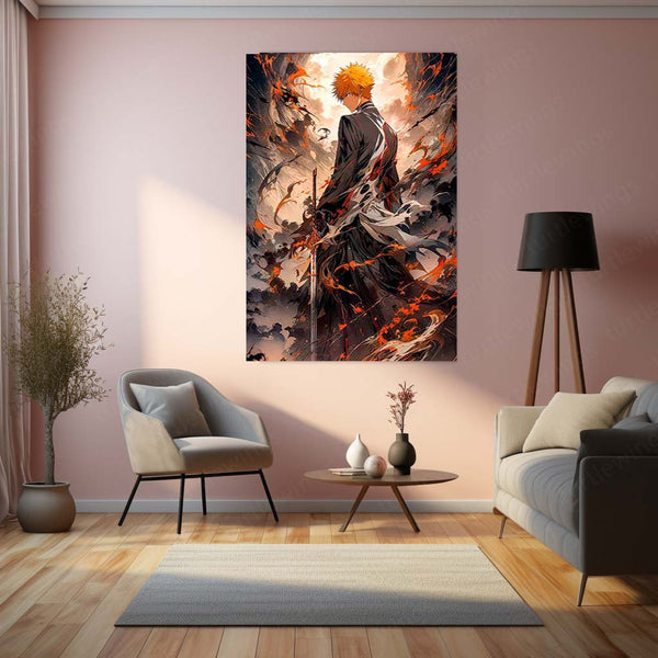 Ichigo Kurosaki – Bankai Metal Poster | Bleach Anime Wall Frame 02