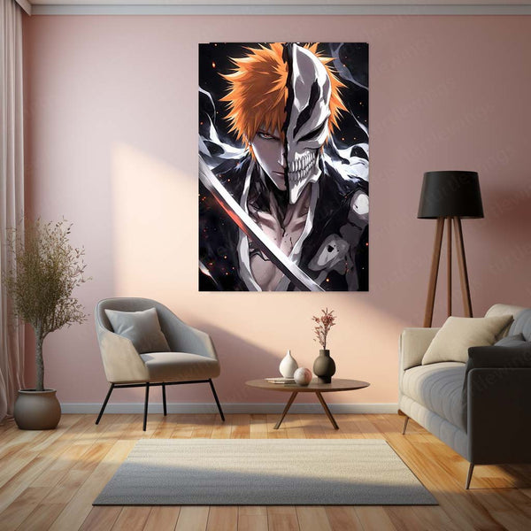 Ichigo Kurosaki – Bankai Metal Poster | Bleach Anime Wall Frame 01