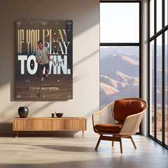 If You Play, Play to Win – Young Lionel Messi with Ball Motivational Quote Metal Frame | Premium Football Wall Art | Inspirational Decor for Fans - TURTLEWINGS 