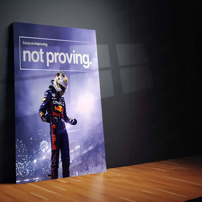 Quote Metal Poster | Max Verstappen – Improve, Don’t Prove Metal Frame ...