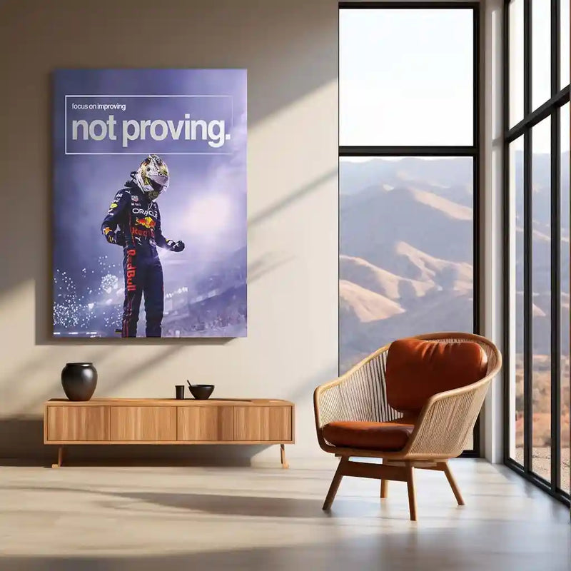 Quote Metal Poster | Max Verstappen – Improve, Don’t Prove Metal Frame ...