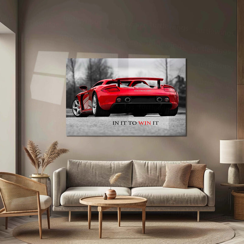 In It to Win It – Porsche Carrera GT Metal Frame | Supercar Wall Art