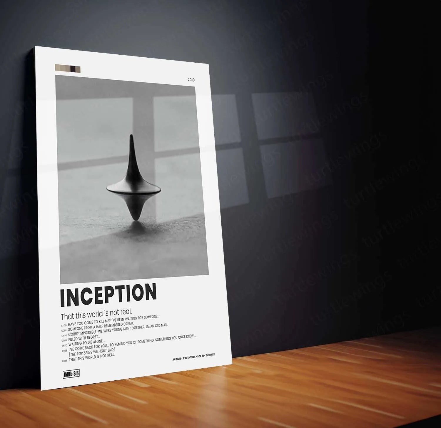 Inception Metal Poster | Sci-Fi Movie Wall Art | TURTLEWINGS