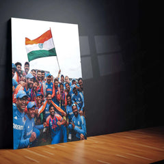 Indian Cricket Team Metal Poster – Champion Spirit Wall Art - TURTLEWINGS 