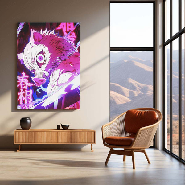 Anime Metal Poster | Inosuke-Hashibira-–-Demon-Slayer-Neon-Rage-Poster-01-copy Portrait-01