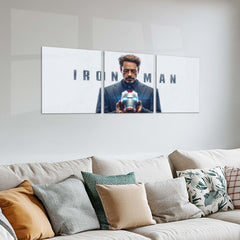 Superhero Metal Poster Set of 3 | Iron Man | Helmet & Hero Legacy Triptych Wall Art