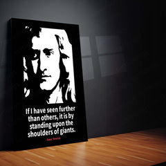 Quote Metal Poster | Isaac Newton – Shoulders of Giants Quote Metal Poster | Inspirational Thinker Wall Frame