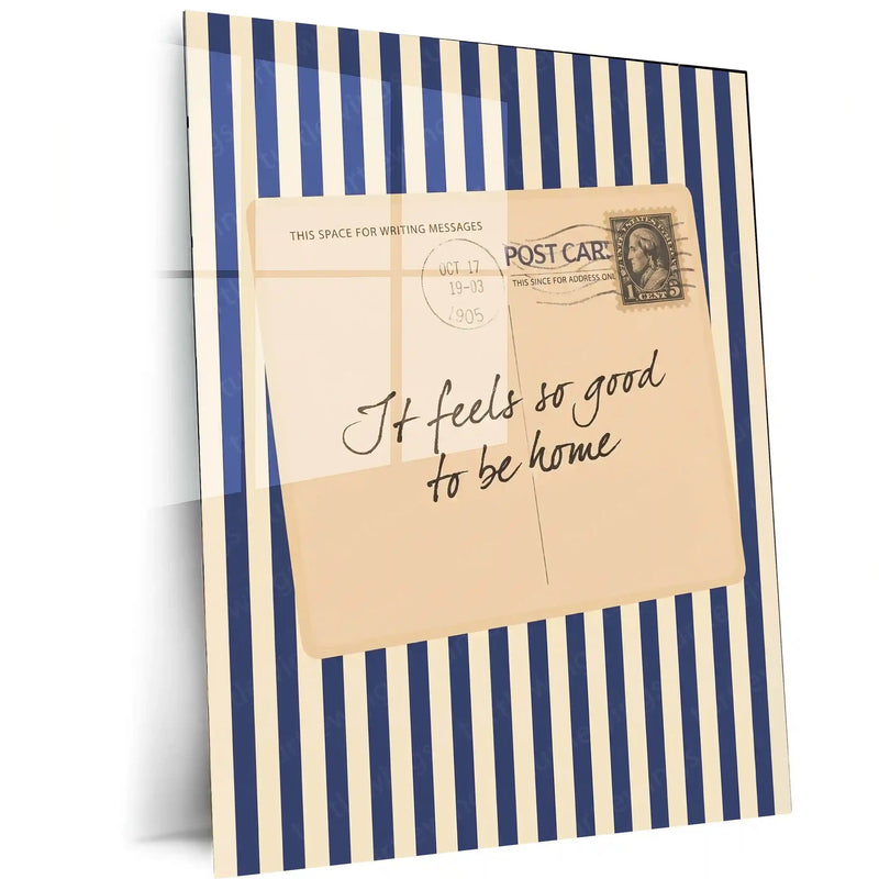 Vintage Postcard – “It Feels So Good To Be Home” | Aesthetic Retro Metal Frame - TURTLEWINGS 