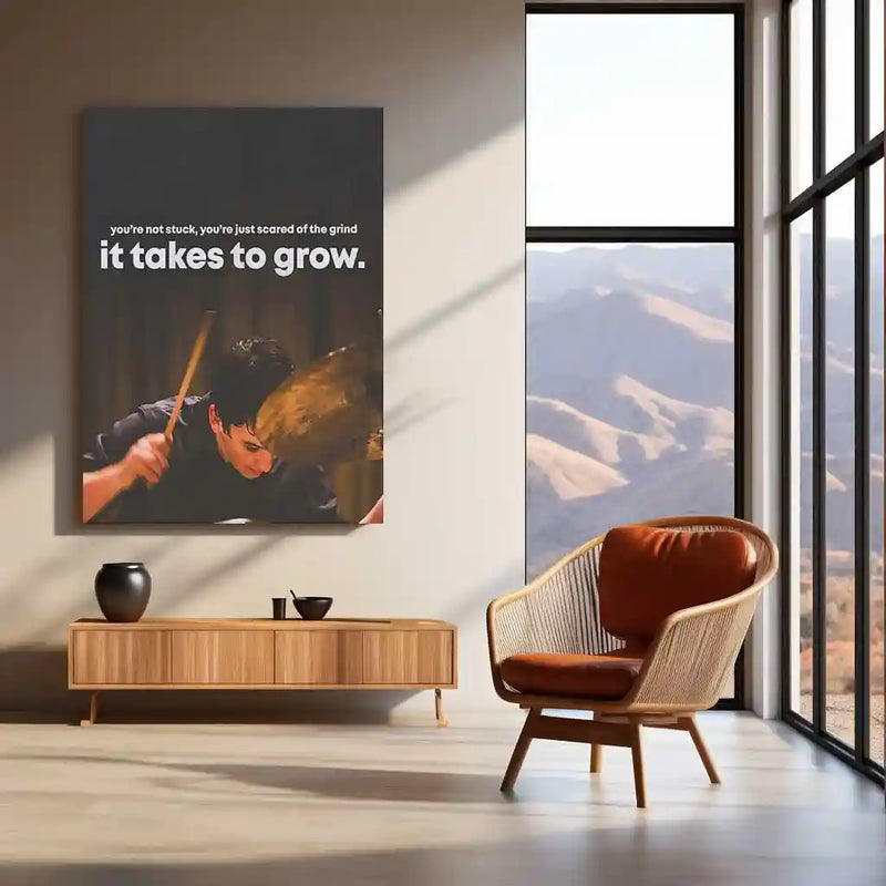 Quote Metal Poster | It Takes Time to Grow | Discipline, Consistency & Growth Mindset Metal Frame - TURTLEWINGS 