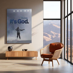 Quote Metal Poster | It’s Not Luck, It’s God – Kanye West Quote Metal Frame Faith Over Chance Motivational Wall Art | “It’s Not Luck, It’s God” Belief & Purpose Quote Metal Poster