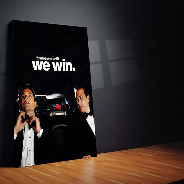 Quote Metal Poster | Mike Ross & Harvey Specter – It’s Not Over Until We Win Metal Frame Relentless Legal Mindset Wall Art | Winning Mentality & Elite Strategy Quote Metal Poster