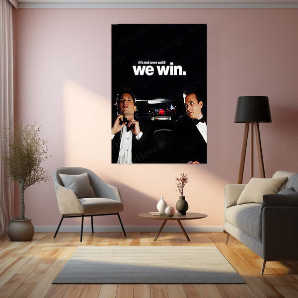 Quote Metal Poster | Mike Ross & Harvey Specter – It’s Not Over Until We Win Metal Frame Relentless Legal Mindset Wall Art | Winning Mentality & Elite Strategy Quote Metal Poster