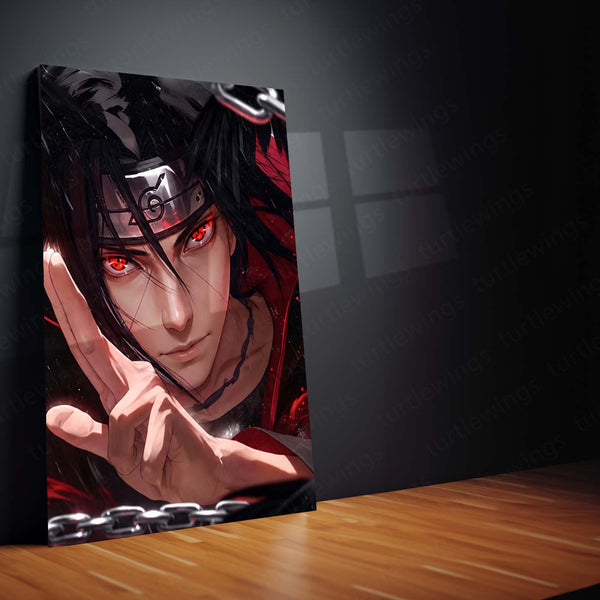 Anime Metal Poster Set of 3 | Naruto | Itachi Uchiha Sharingan & Akatsuki Triptych Wall Art