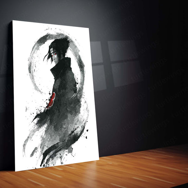 Anime Metal Poster | Itachi Uchiha – Akatsuki Sharingan Metal Poster | Naruto Anime Wall Frame