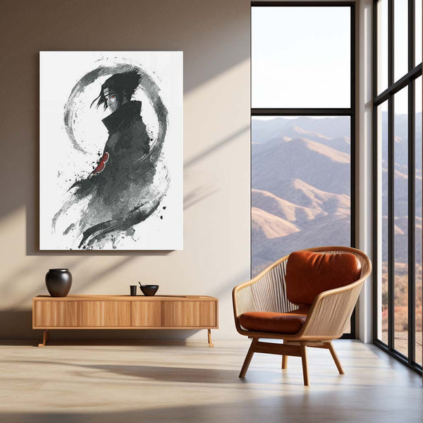 Anime Metal Poster | Itachi Uchiha – Akatsuki Sharingan Metal Poster | Naruto Anime Wall Frame