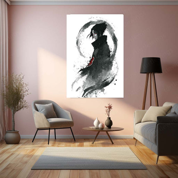 Anime Metal Poster | Itachi Uchiha – Akatsuki Sharingan Metal Poster | Naruto Anime Wall Frame