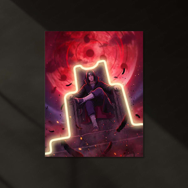 Itachi Uchiha Neon LED Frame | Anime Power Wall Art  Naruto Inspired LED Frame by TurtleWings