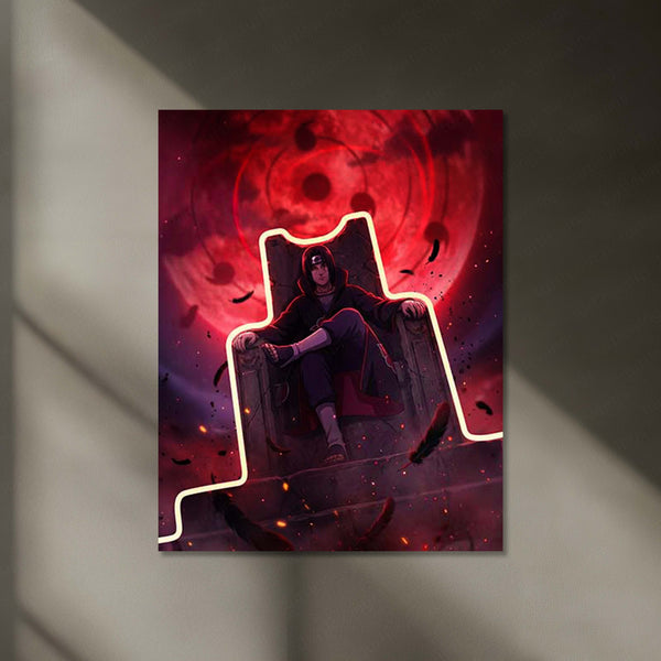 Itachi Uchiha Neon LED Frame | Anime Power Wall Art  Naruto Inspired LED Frame by TurtleWings