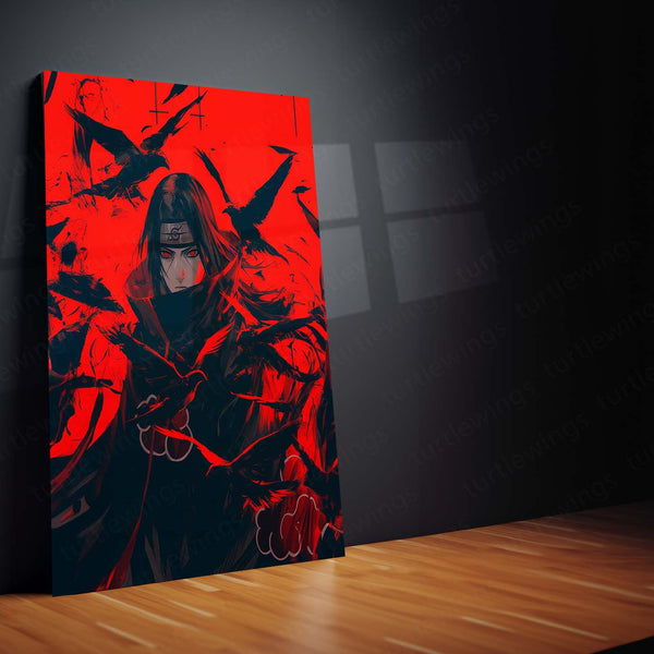Itachi Uchiha – Crows of Genjutsu Metal Poster | Naruto Wall Frame
