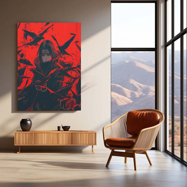 Itachi Uchiha – Crows of Genjutsu Metal Poster | Naruto Wall Frame