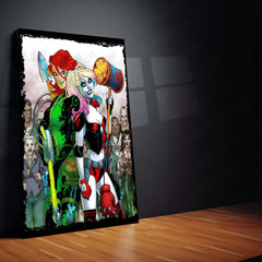 Harley Quinn x Poison Ivy – Gotham Sirens Duo Metal Poster | DC Comics Wall Frame