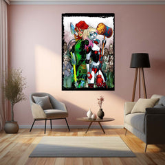 Harley Quinn x Poison Ivy – Gotham Sirens Duo Metal Poster | DC Comics Wall Frame