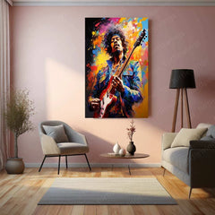 Jimi Hendrix Metal Poster – Legendary Guitar Icon Wall Art - TURTLEWINGS 