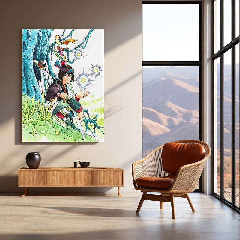 Game Metal Poster | Jade Cocoon – Guardian of the Forest | Classic Fantasy RPG Metal Frame Poster