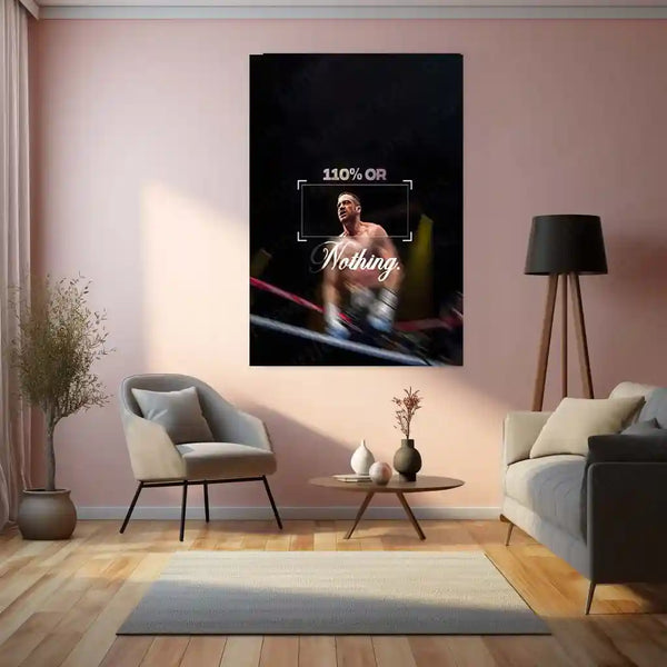 Quote Metal Poster | Jake Gyllenhaal – 110% or Nothing | Obsession, Discipline & Relentless Focus Metal Frame - TURTLEWINGS 