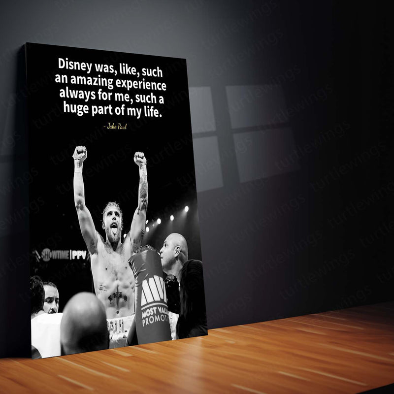 Quote Metal Poster | Jake Paul – Boxing Victory Quote Metal Poster | Motivational Sports Wall Frame