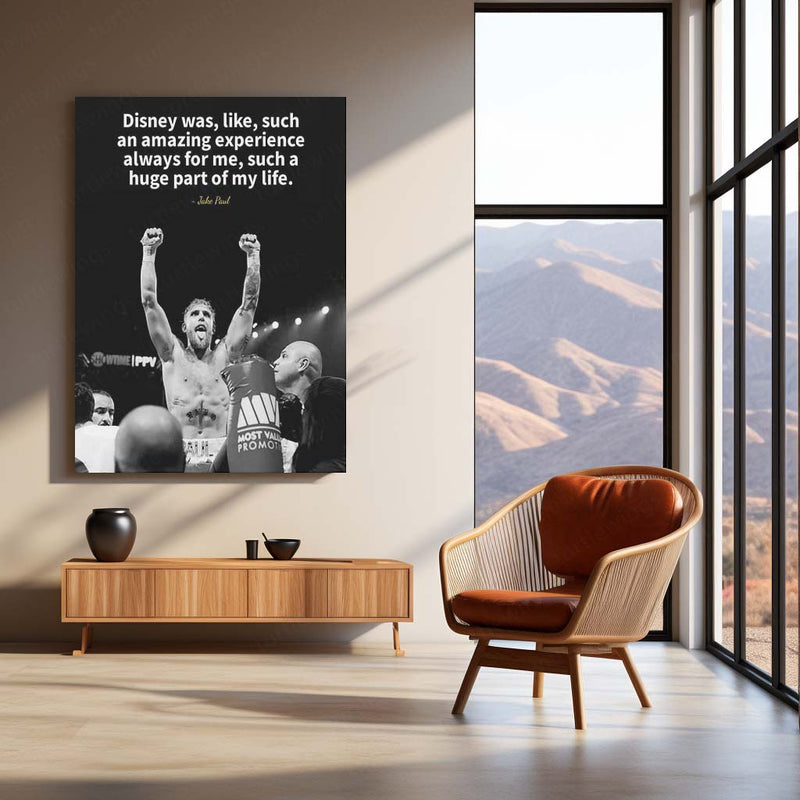 Quote Metal Poster | Jake Paul – Boxing Victory Quote Metal Poster | Motivational Sports Wall Frame