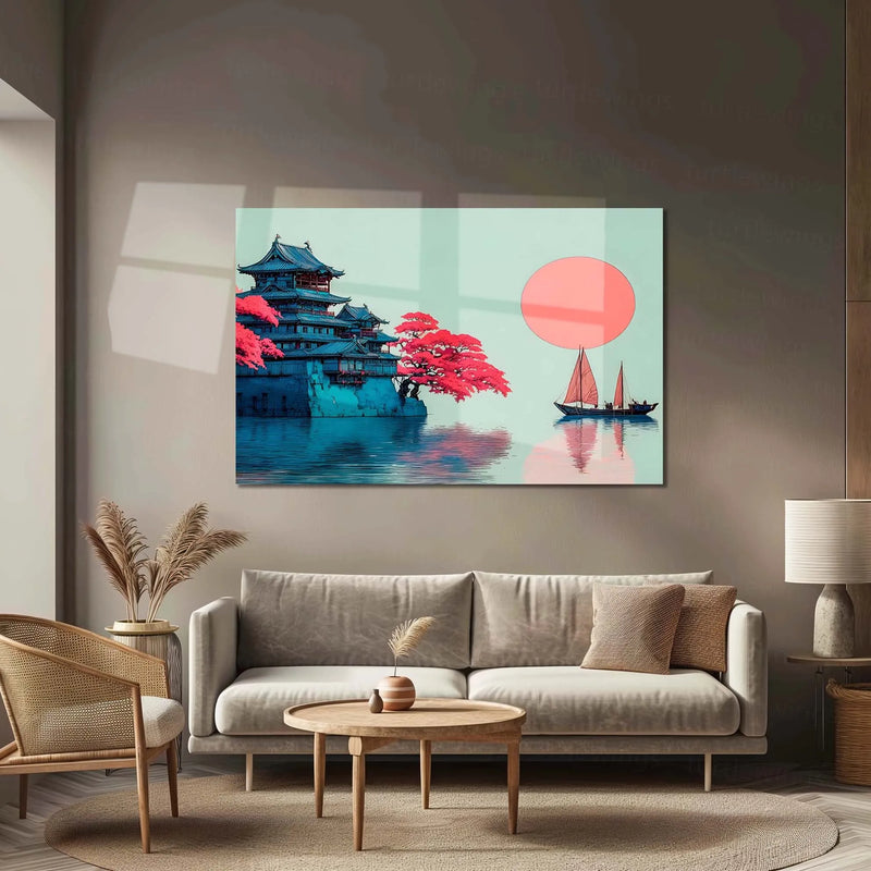 Japan Shrine Temple – Serenity of the Rising Sun Metal Frame - TURTLEWINGS 