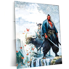 Japanese Ninja Fantasy – The Oni Warrior’s Journey | Epic Samurai Art Metal Frame Poster